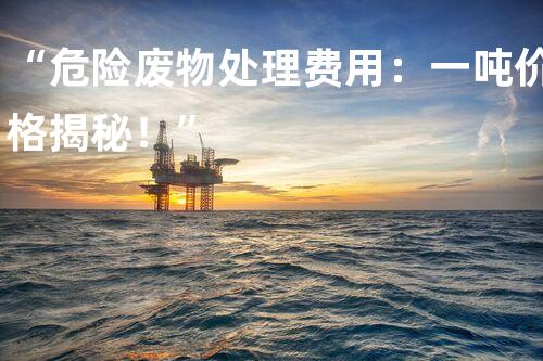 “危险废物处理费用：一吨价格揭秘！”