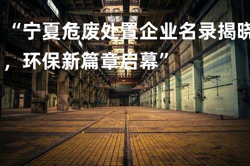 “宁夏危废处置企业名录揭晓，环保新篇章启幕”