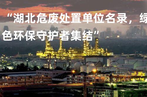 “湖北危废处置单位名录，绿色环保守护者集结”