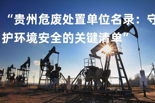 “贵州危废处置单位名录：守护环境安全的关键清单”