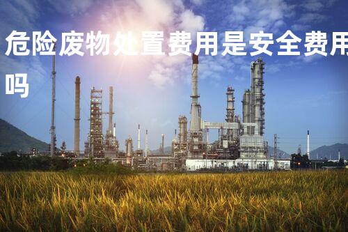 危险废物处置费用是安全费用吗